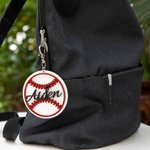 Porte-clés Personnalisé avec Nom et Numéro Breloque Baseball Softball Accessoire pour Maman Sportive Cadeau pour Amoureux du Jeu de Balle