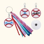 Porte-clés Personnalisé avec Nom et Numéro Breloque Baseball Softball Accessoire pour Maman Sportive Cadeau pour Amoureux du Jeu de Balle