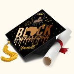Personalised Black Excellence Grad Cap Topper Decoration