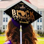Personalised Black Excellence Grad Cap Topper Decoration