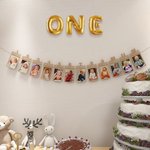Bannière personnalisée avec photo d'un an Bannière d'anniversaire avec photo mensuelle