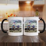 Personlig motorsykkel far og barn 11oz krus med navn tekst bursdag farsdag gave til pappa barn