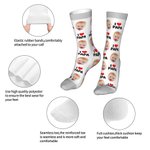 Chaussettes Longues Personnalisées avec Photo de Visage d'Enfant Drôle Cadeau de Fête des Pères pour Meilleur Papa