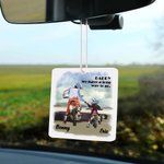 Personalized Motorbike Father and Kid Car Air Freshener Scented with Name Text Birthday Father’s Day Gift for Man