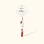 Personalized Clear Balloons With Name Decal and Tassel Decorations for Wedding