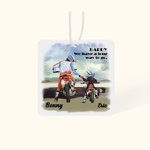 Personalized Motorbike Father and Kid Car Air Freshener Scented with Name Text Birthday Father’s Day Gift for Man