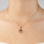 Personalized 100 Languages I love You Projection Moon and Astronaut Necklace Photo Projection