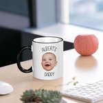 Mug Personnalisé avec Photos des Bébés et Noms Cadeau Anniversaire Fête pour Papa Maman Famille