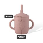 Tasse d'apprentissage personnalisée en silicone avec paille pour les tout-petits