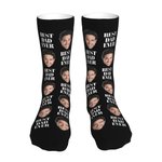 Chaussettes Longues Personnalisées avec Photo de Visage d'Enfant Drôle Cadeau de Fête des Pères pour Meilleur Papa