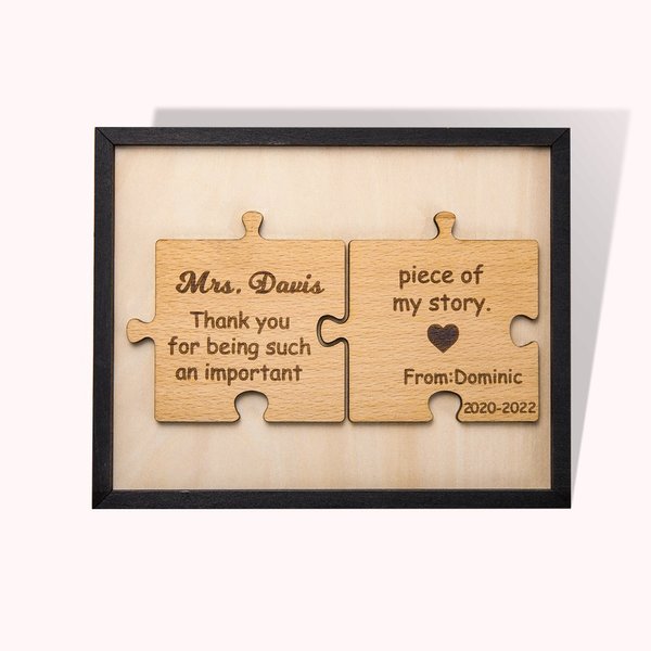 Personalized Puzzle Signs Thank You Frame for Great Teacher Appreciation Gift