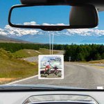 Personalized Motorbike Father and Kid Car Air Freshener Scented with Name Text Birthday Father’s Day Gift for Man