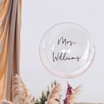 Personalized Clear Balloons With Name Decal and Tassel Decorations for Wedding