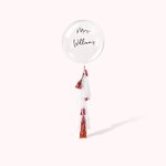 Ballons transparents personnalisés avec décalque de nom et décorations à pompons pour mariage