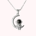 Personalised 100 Languages I love You Projection Moon and Astronaut Necklace Photo Projection