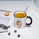 Mug Personnalisé avec Photos des Bébés et Noms Cadeau Anniversaire Fête pour Papa Maman Famille