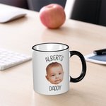 Mug Personnalisé avec Photos des Bébés et Noms Cadeau Anniversaire Fête pour Papa Maman Famille