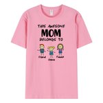 Personalized This Awesome Belongs to T-shirt with Kids Name for Family Gift