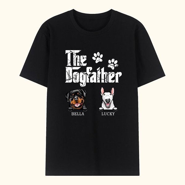 Personalizado 1-6 Perros El Padre Perro Camiseta de algodón con nombre