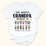 Personalized This Awesome Belongs to T-shirt with Kids Name for Family Gift