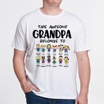 Personalized This Awesome Belongs to T-shirt with Kids Name for Family Gift