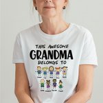 Personalized This Awesome Belongs to T-shirt with Kids Name for Family Gift
