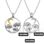 Collar personalizado seta luna creciente con iniciales
