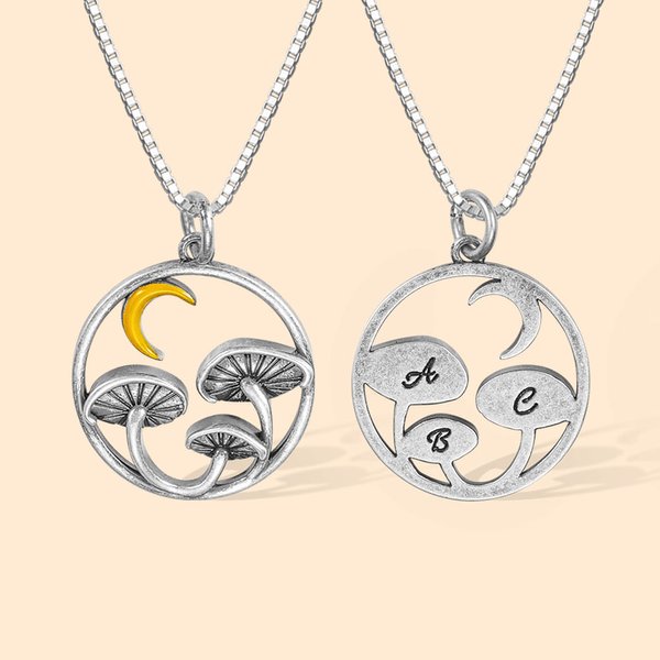 Collar personalizado seta luna creciente con iniciales