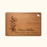 Tabla de cortar de ébano con flor de nacimiento personalizada para madre