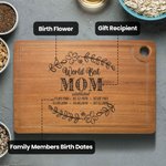 Tabla de Cortar Personalizada Flor de Nacimiento para Madre Abuela