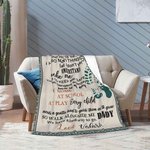 Couverture Personnalisée avec Nom Thème Walk Along Side Me Daddy Design Lettre Cadeau Fête des Pères pour Homme