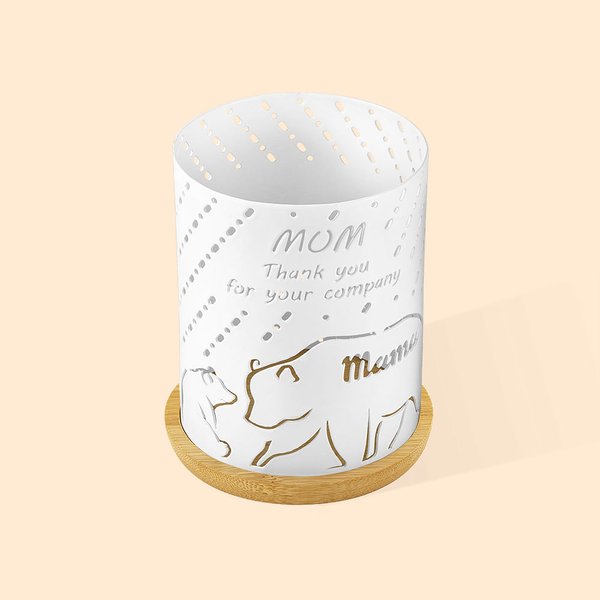 Portacandele in metallo personalizzato Mamma Orso Regalo per la mamma