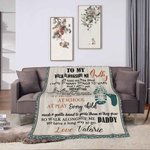 Couverture Personnalisée avec Nom Thème Walk Along Side Me Daddy Design Lettre Cadeau Fête des Pères pour Homme