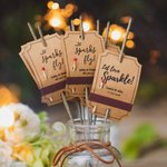 Personalised Rustic Sparkler Tags Wedding Send-Off Tags with Match Holder 25 PCS Birthday Party Supplies  Anniversary Engagement Gift