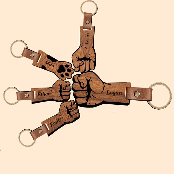 Personalisierte Bro Fäuste Schlüsselbund Vatertag Geschenk