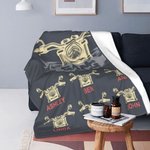 Personalised Motorbike Gang Soft Fleece Blanket with Kids Names Father's Day Gift for Him