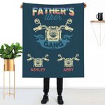 Personalised Motorbike Gang Soft Fleece Blanket with Kids Names Father's Day Gift for Him