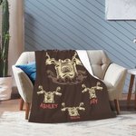 Personalised Motorbike Gang Soft Fleece Blanket with Kids Names Father's Day Gift for Him