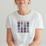 Personlig American Mama Independence Day 4 juli Patriotisk T-shirt