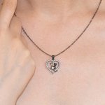 Personalized Heart Shape Two Cats Necklace Gift for Her