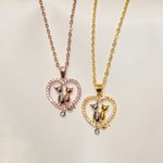 Personalized Heart Shape Two Cats Necklace Gift for Her
