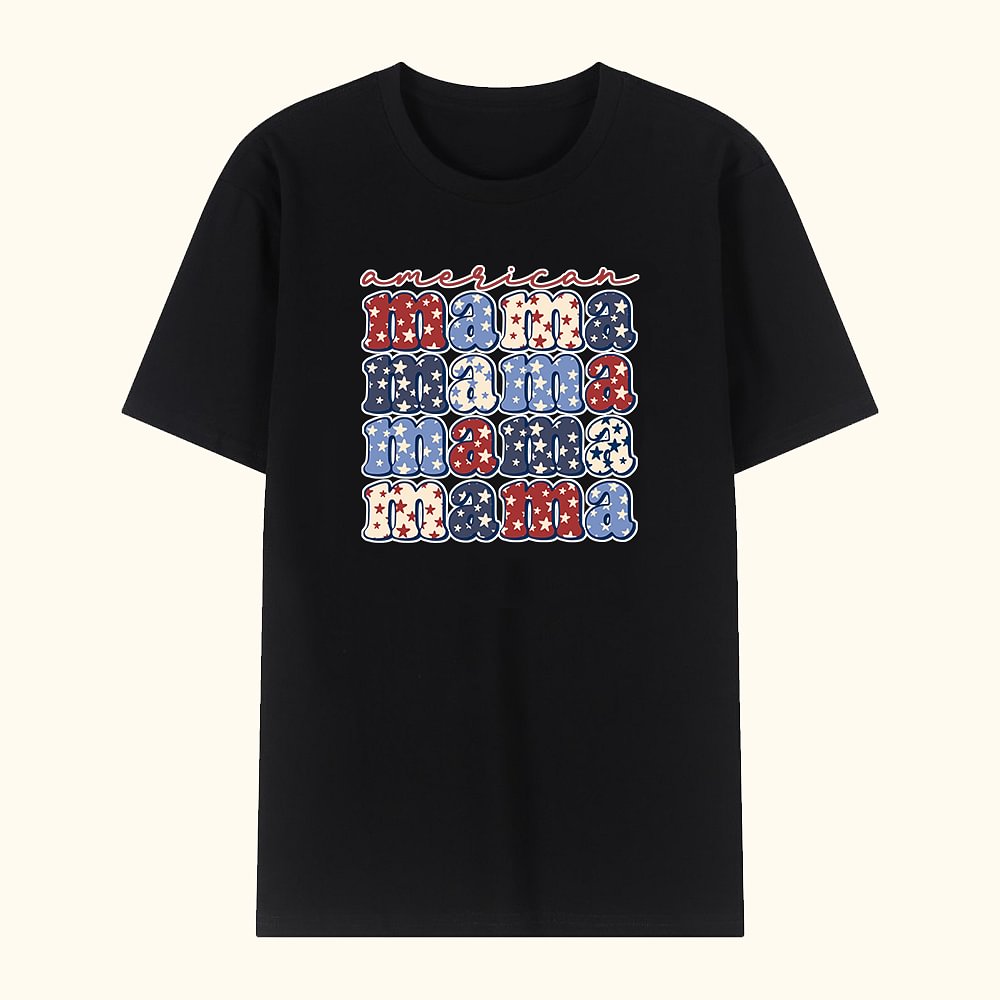 Personalisierte amerikanische Mama Unabhängigkeitstag 4. Juli patriotischen T-Shirt