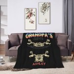 Personalised Motorbike Gang Soft Fleece Blanket with Kids Names Father's Day Gift for Him