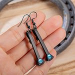 Boucles d'Oreilles Personnalisées avec Pierre de Naissance Pendentif Clous de Fer à Cheval Cadeau pour Femme