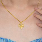 Personalised Mother and Child Love Heart Birthstone Necklace for Mother Grandma Wife