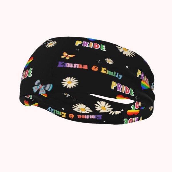 Bandeau de transpiration personnalisé pour hommes et femmes, sans glissement et avec évacuation de l'humidité, pour la fierté des LGBTQ.