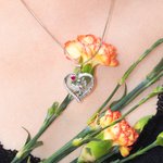 Personalised Mother and Child Love Heart Birthstone Necklace for Mother Grandma Wife