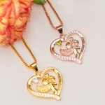 Personalised Mother and Child Love Heart Birthstone Necklace for Mother Grandma Wife