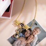 Spersonalizowany składany naszyjnik MOM z wielowarstwowym pudełkiem na zdjęcia