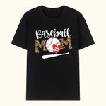 Personalised Baseball MOM T-Shirt with Name Gift for Mom